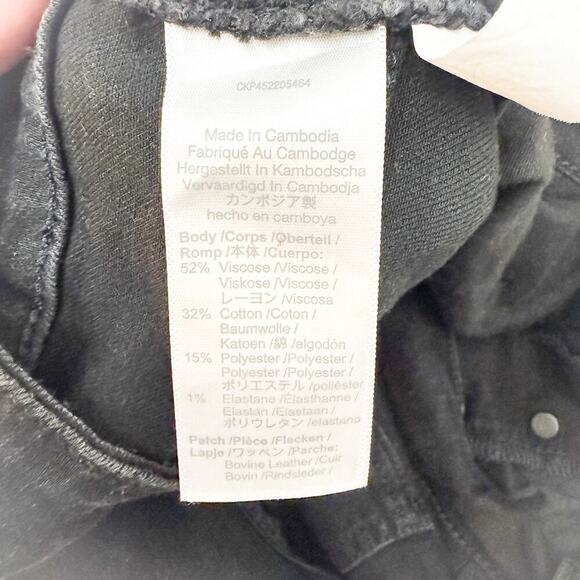 Madewell 9" Mid-Rise Skinny Button Front Black Denim Jeans Size 34 - Picture 6 of 10